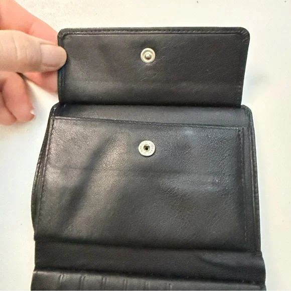 Arrows Wallet Bifold Leather Credit Card Slots Mesh ID Snap Coin Pouch Black - Picture 15 of 16